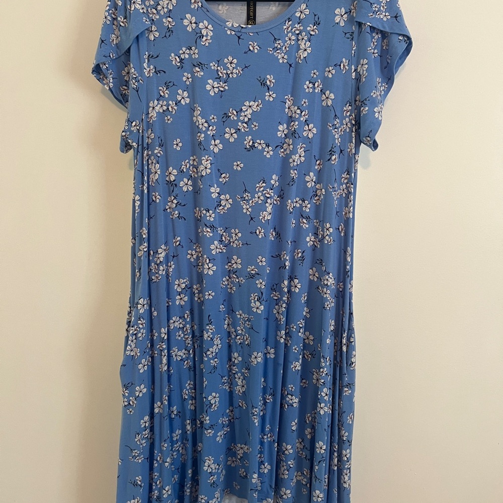 Floral Blue Midi Dress